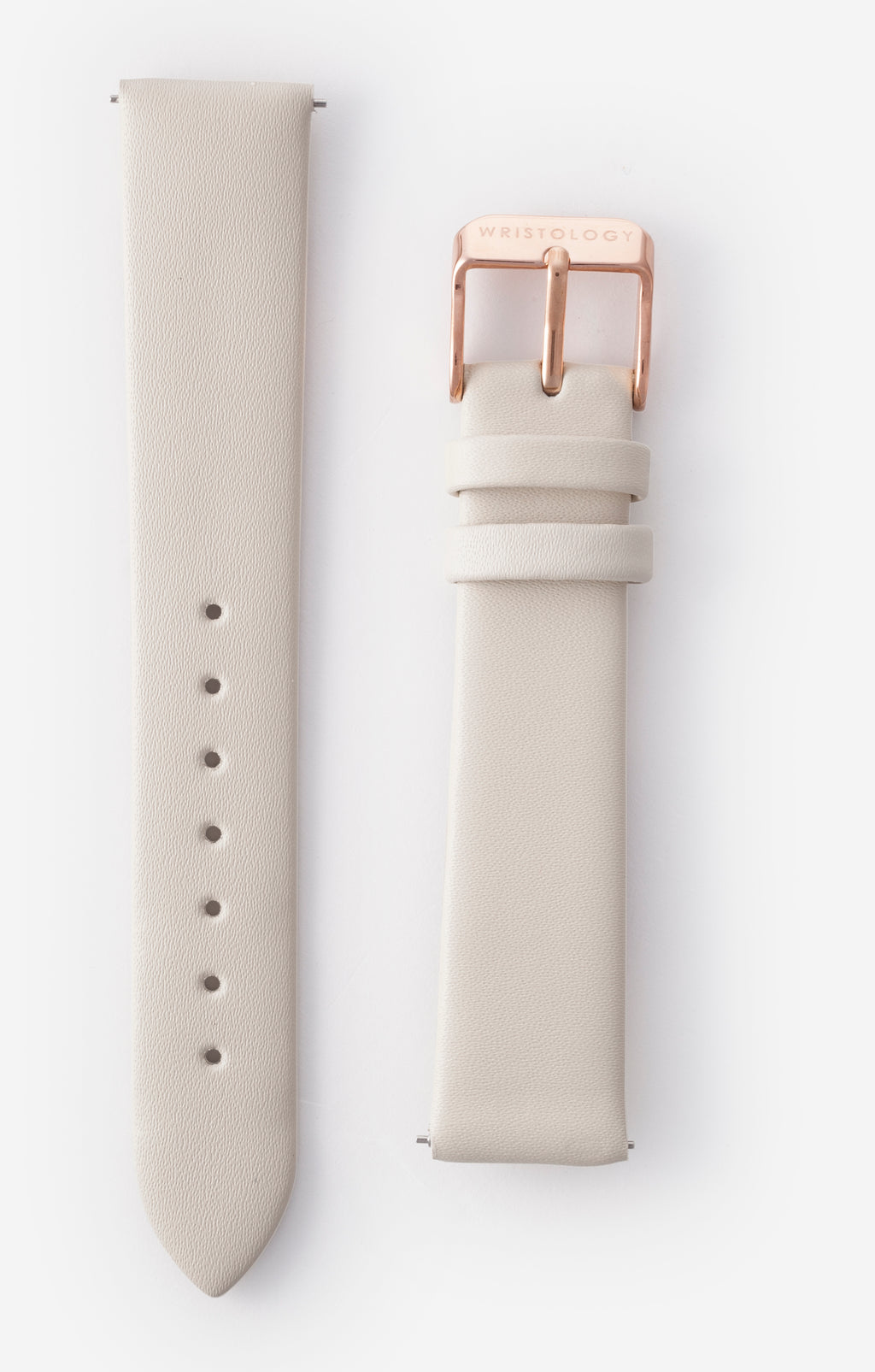 16mm Beige Leather Watch Band