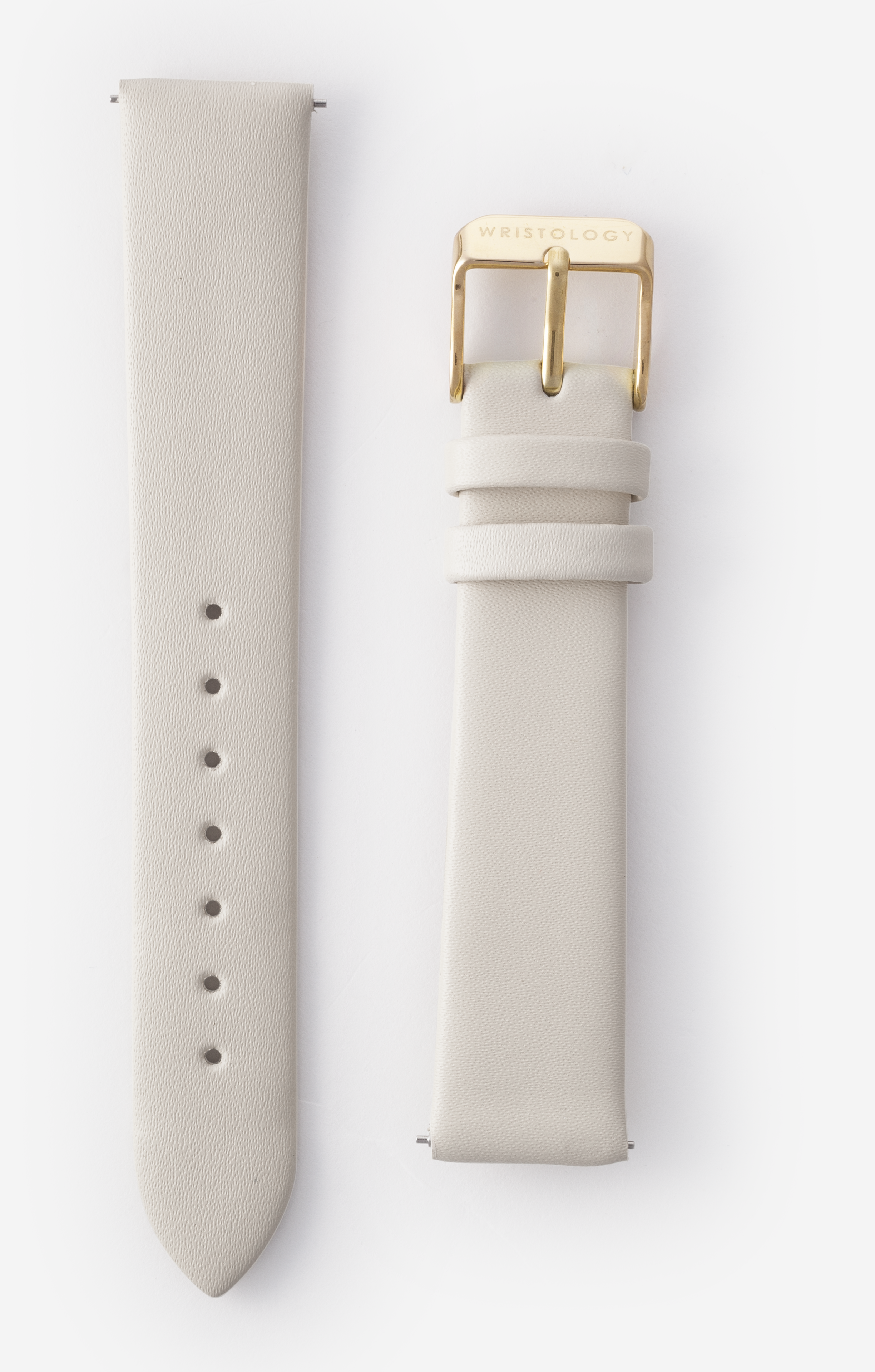 16mm Beige Leather Watch Band