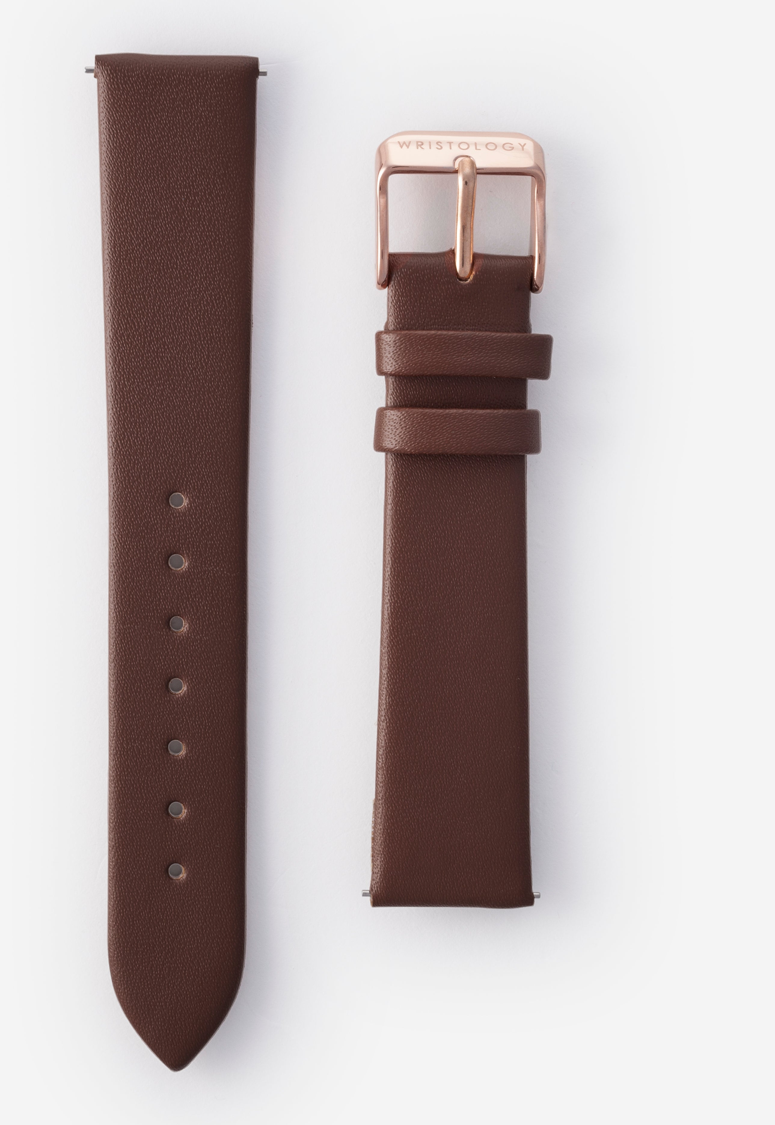 16mm Brown Leather Watch Band