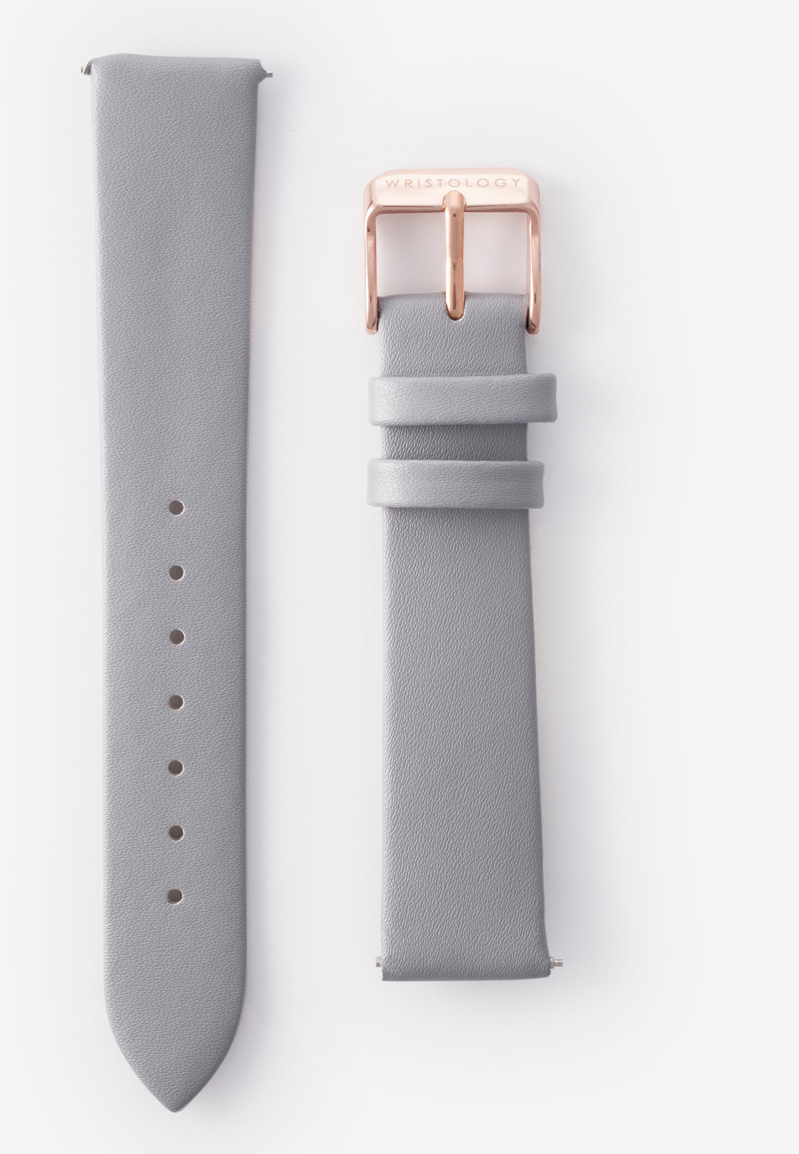 18mm Grey Leather Watch Band