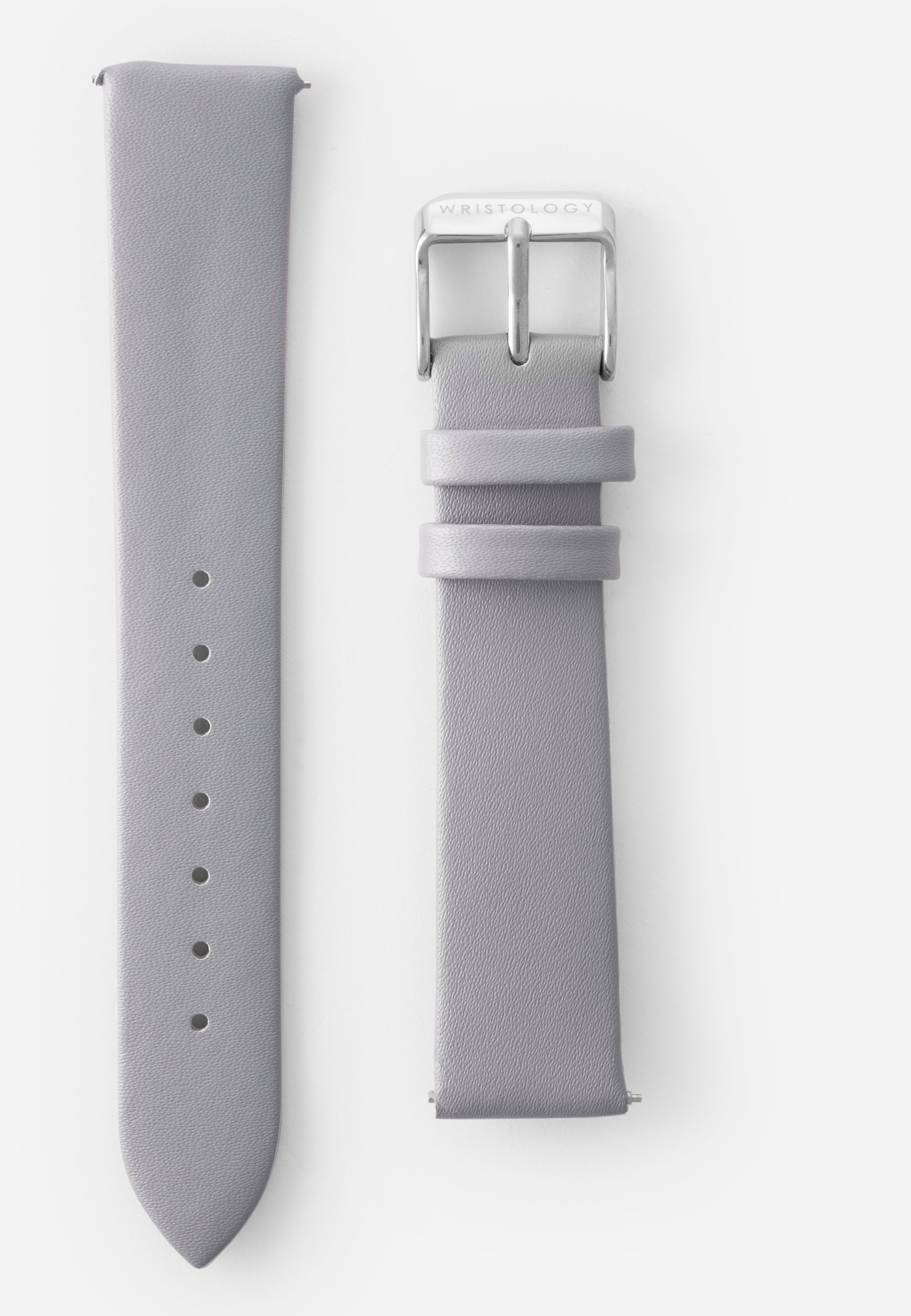16mm Grey Leather Watch Band