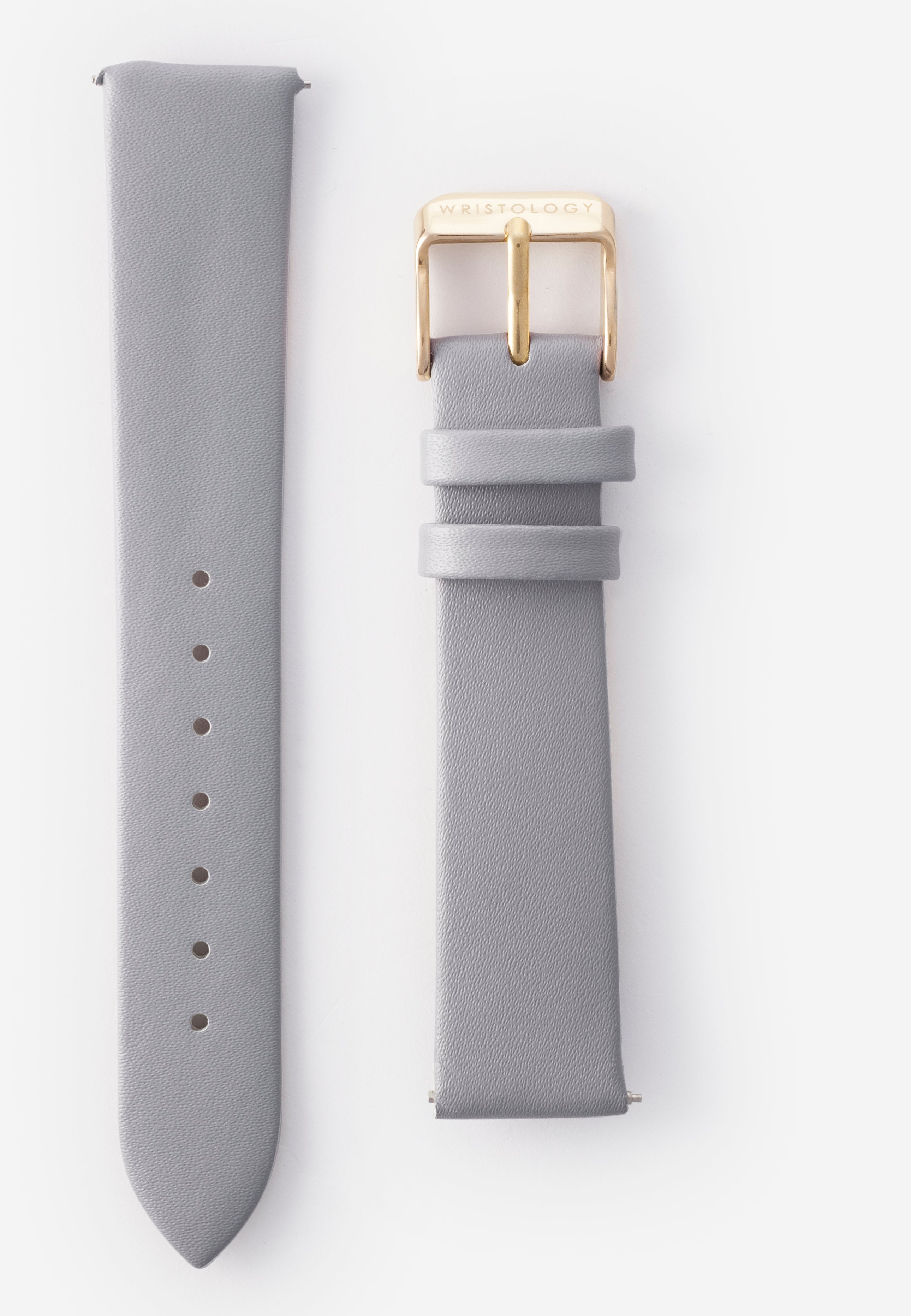 14mm Grey Leather Watch Band