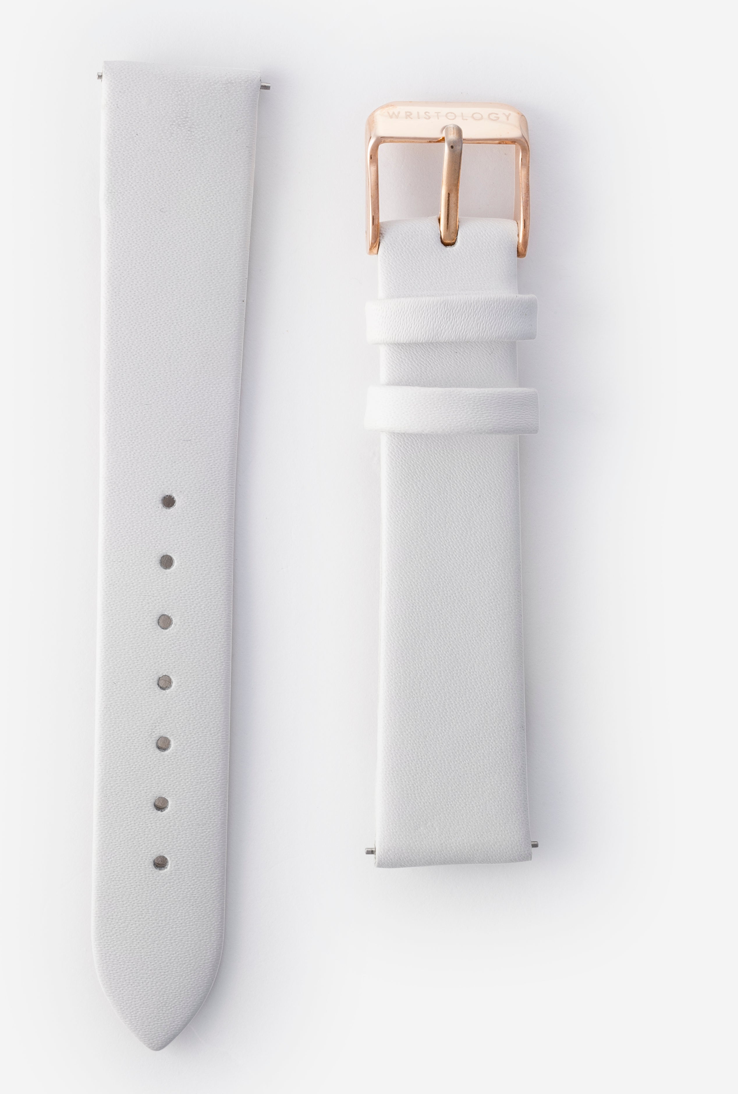 18mm White Leather Watch Band
