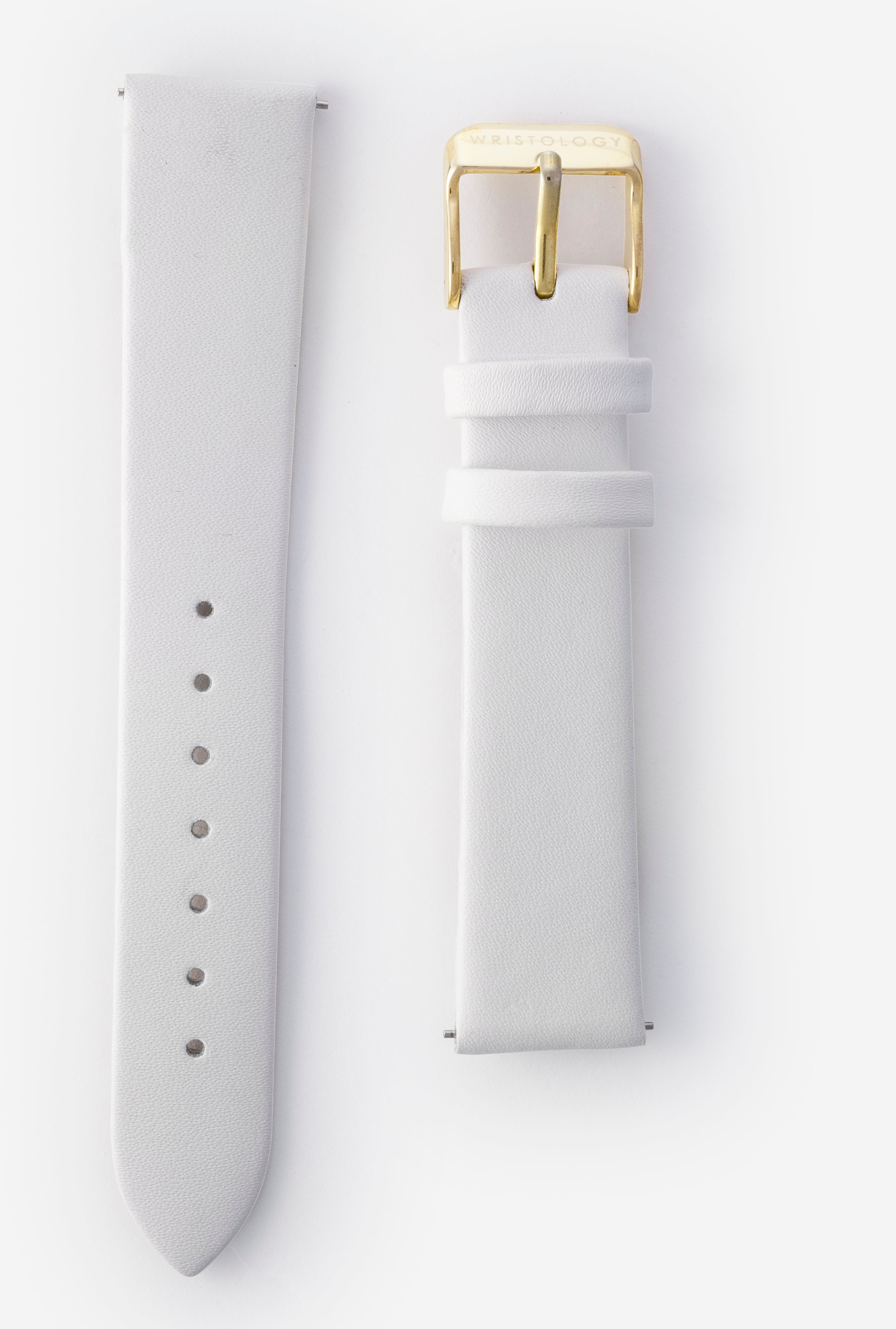 18mm White Leather Watch Band