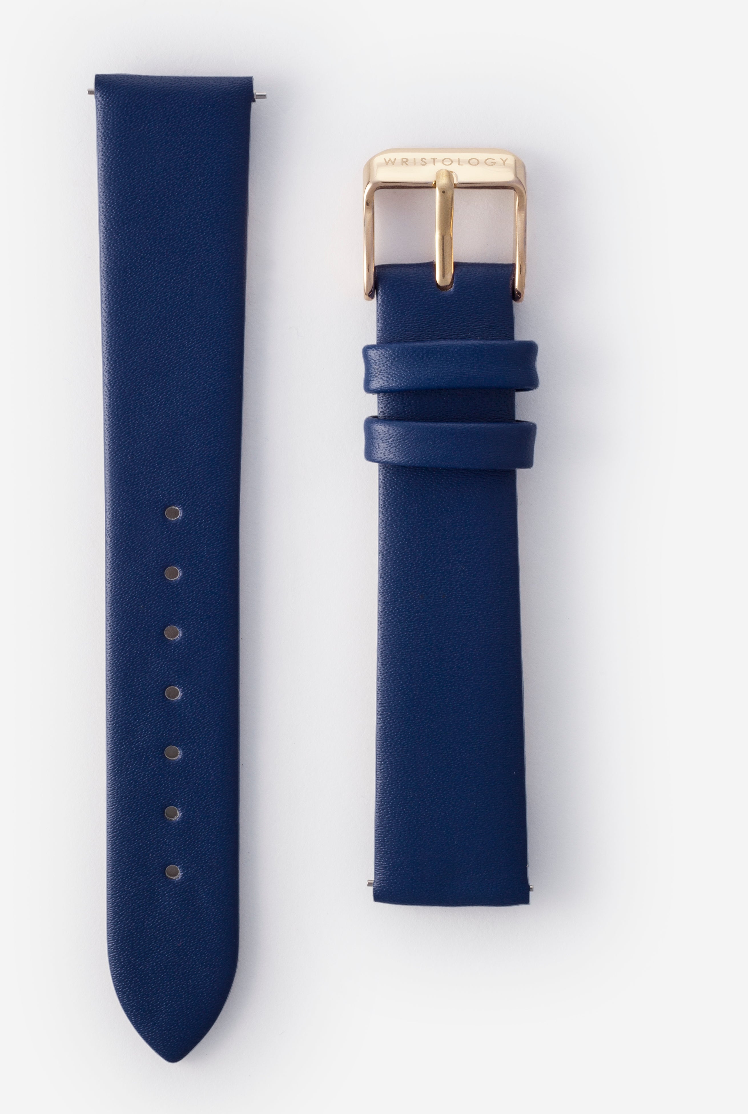 18mm Navy Leather Watch Band