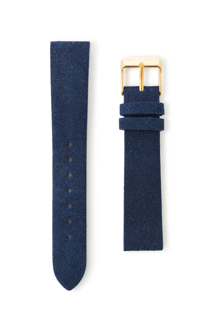 18mm Navy Suede Leather Watch Band