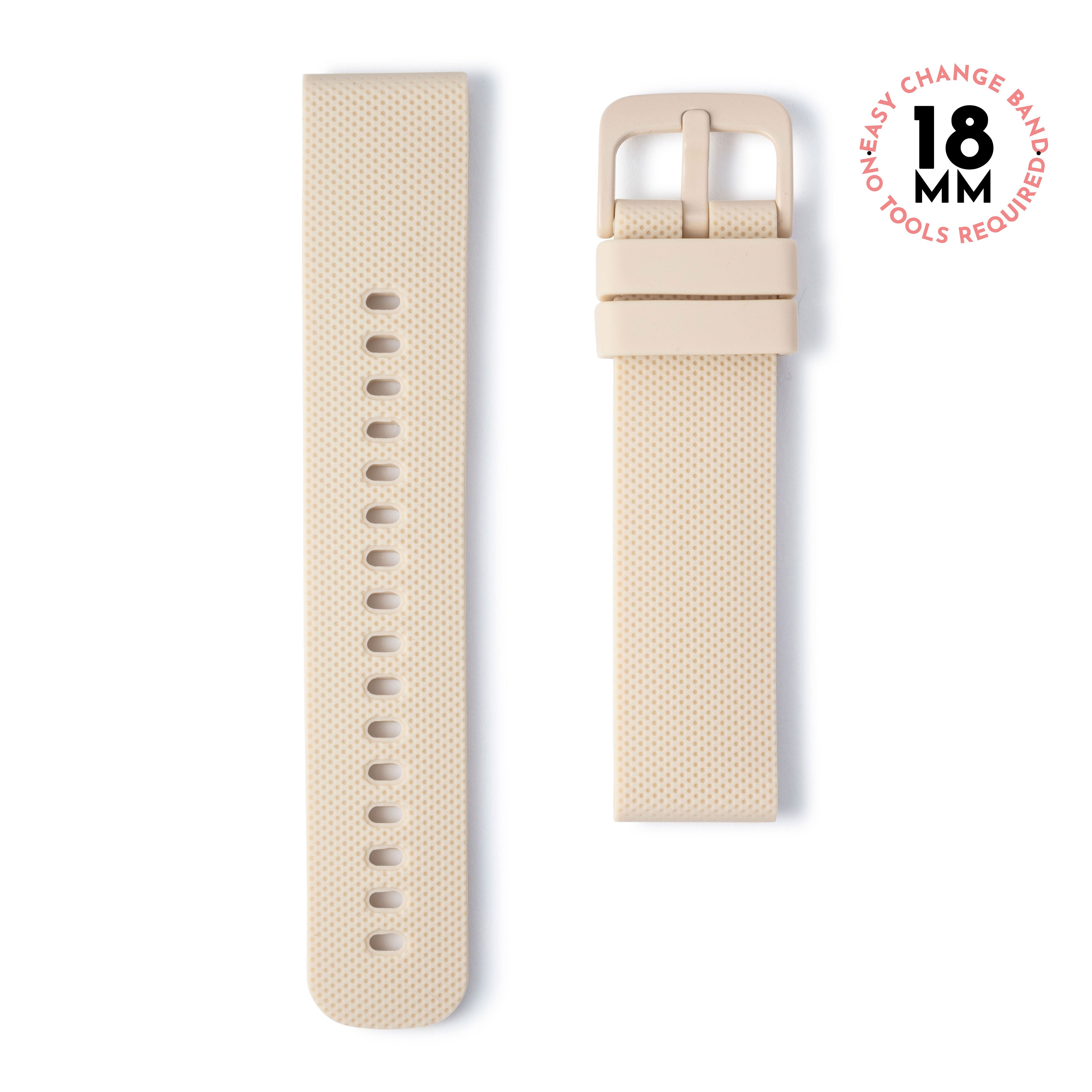 Beige Tan Silicone Watch Band