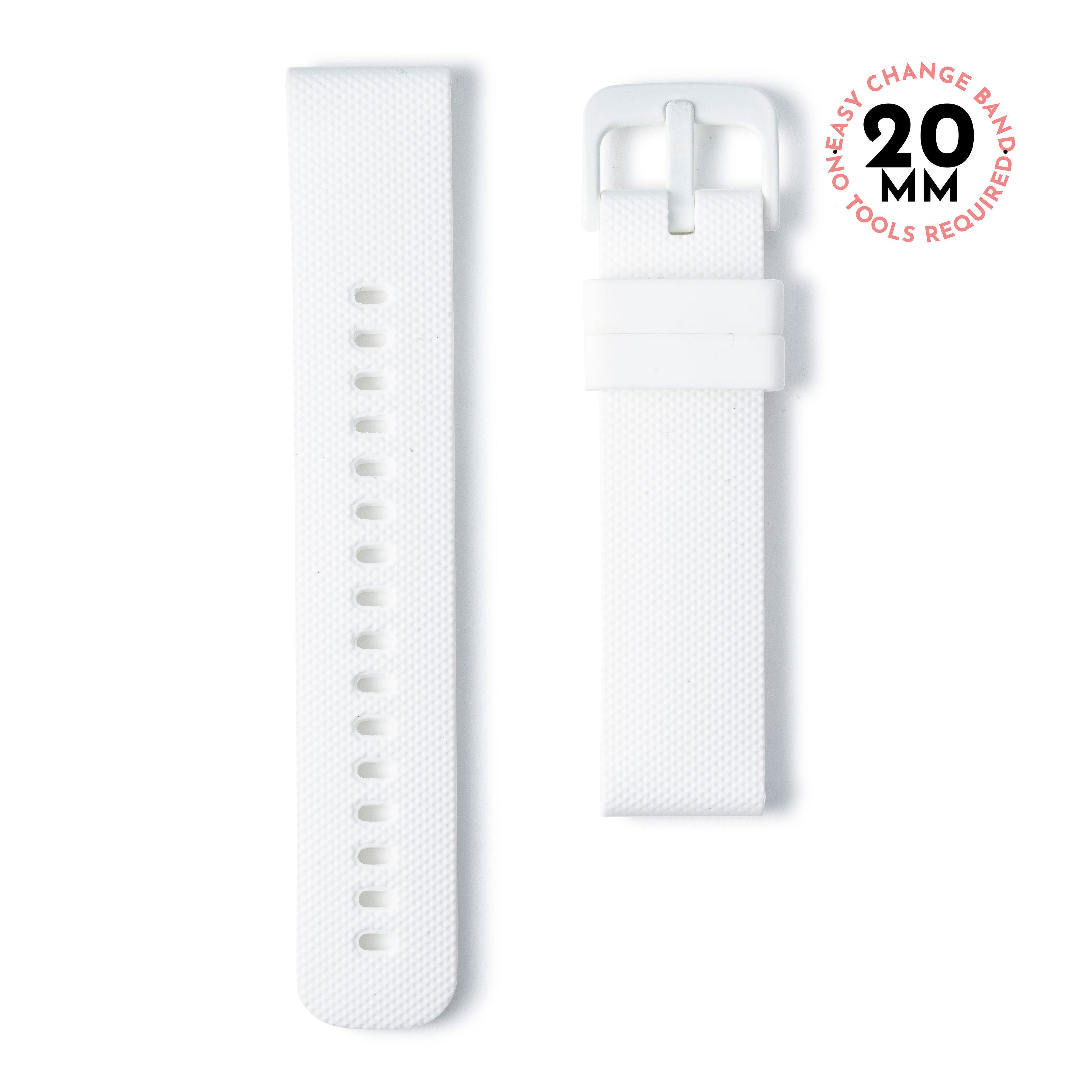 White Silicone Watch Band