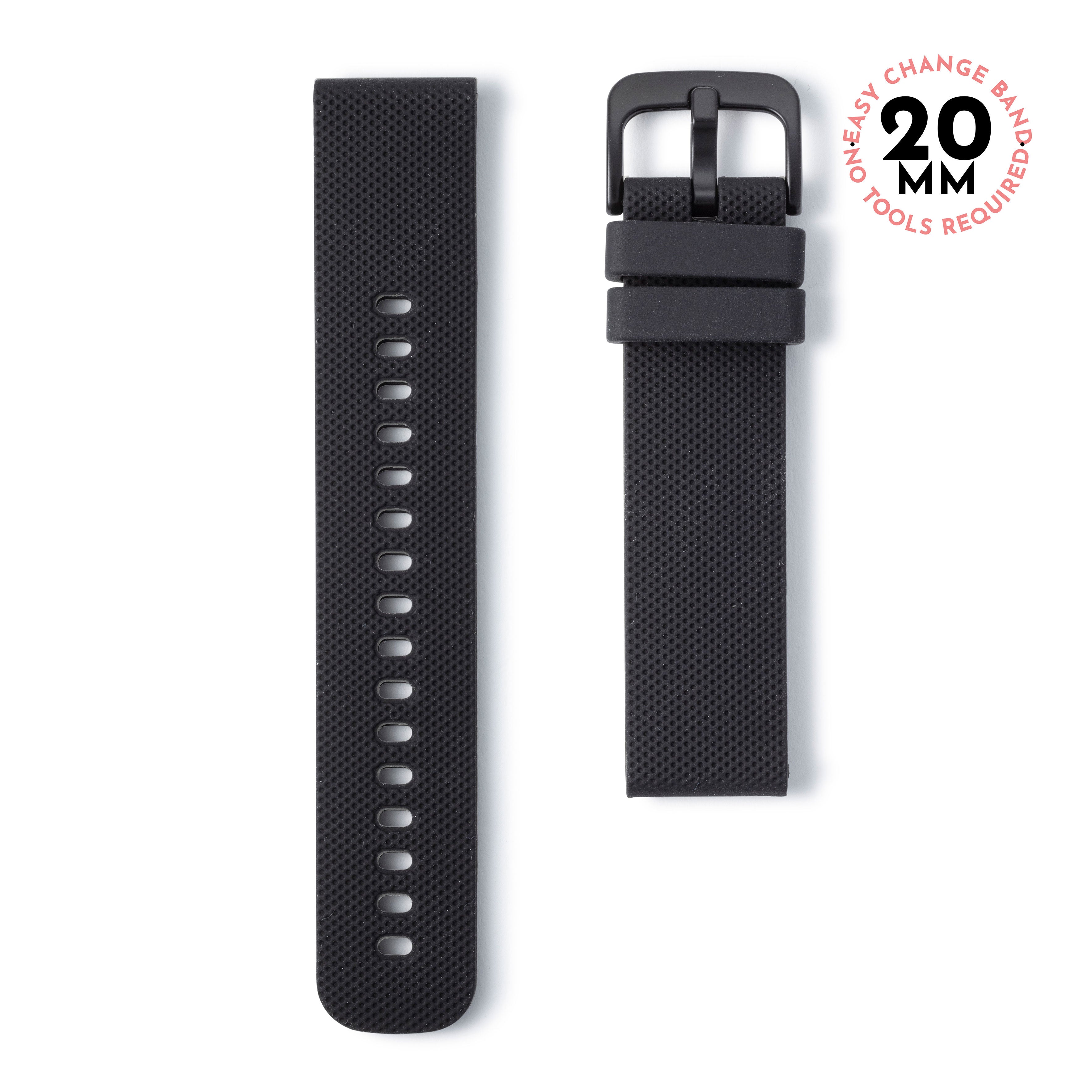 Black Silicone Watch Band