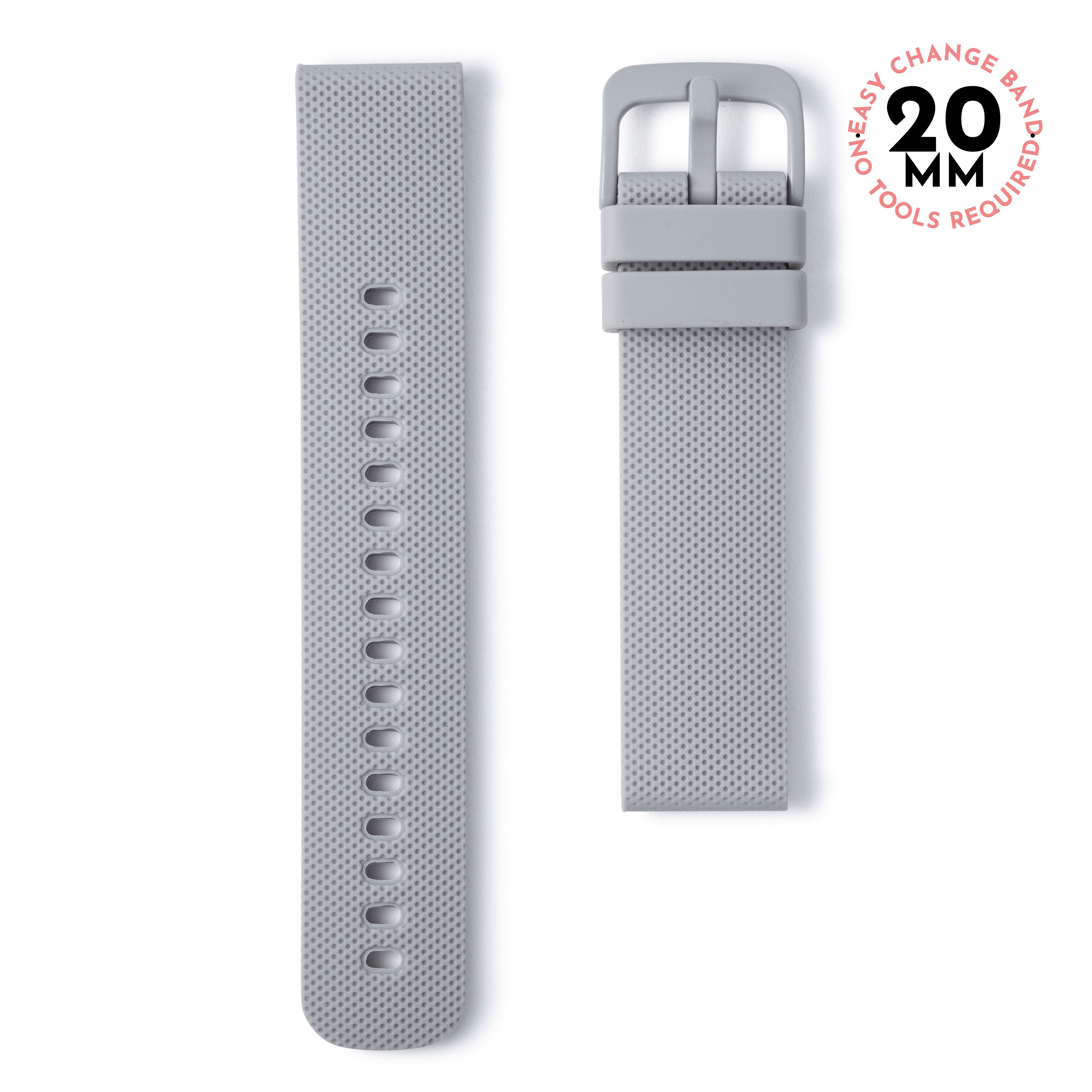 Grey Silicone Watch Band