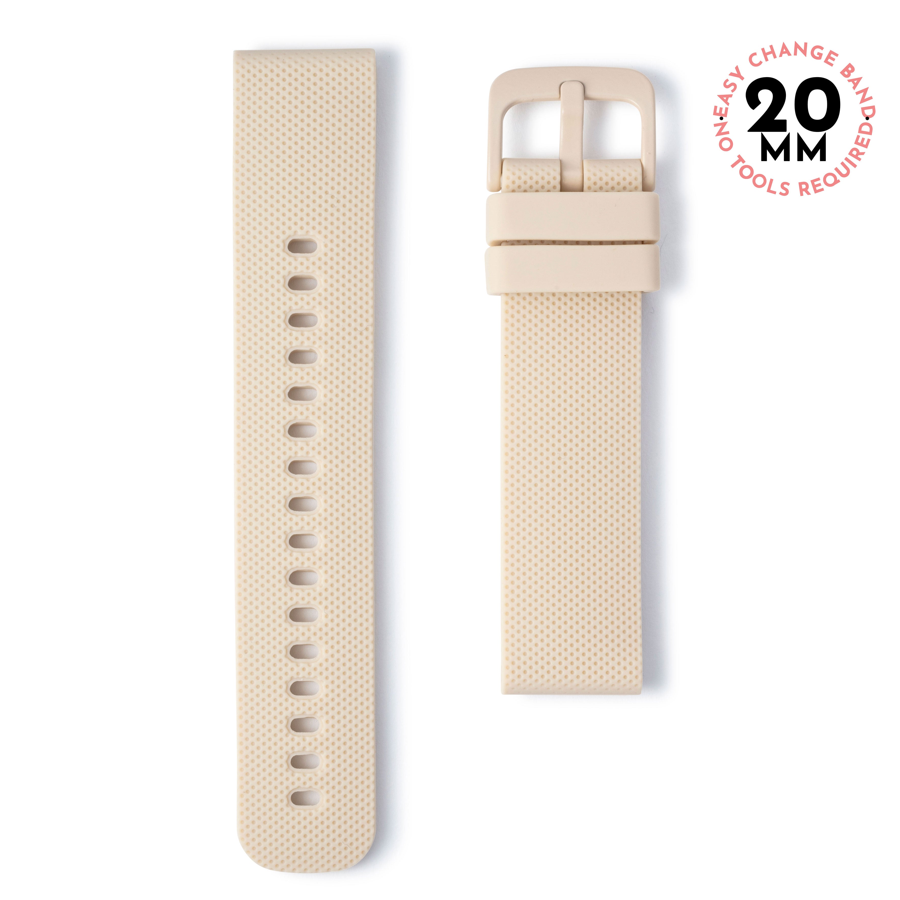 Beige Tan Silicone Watch Band