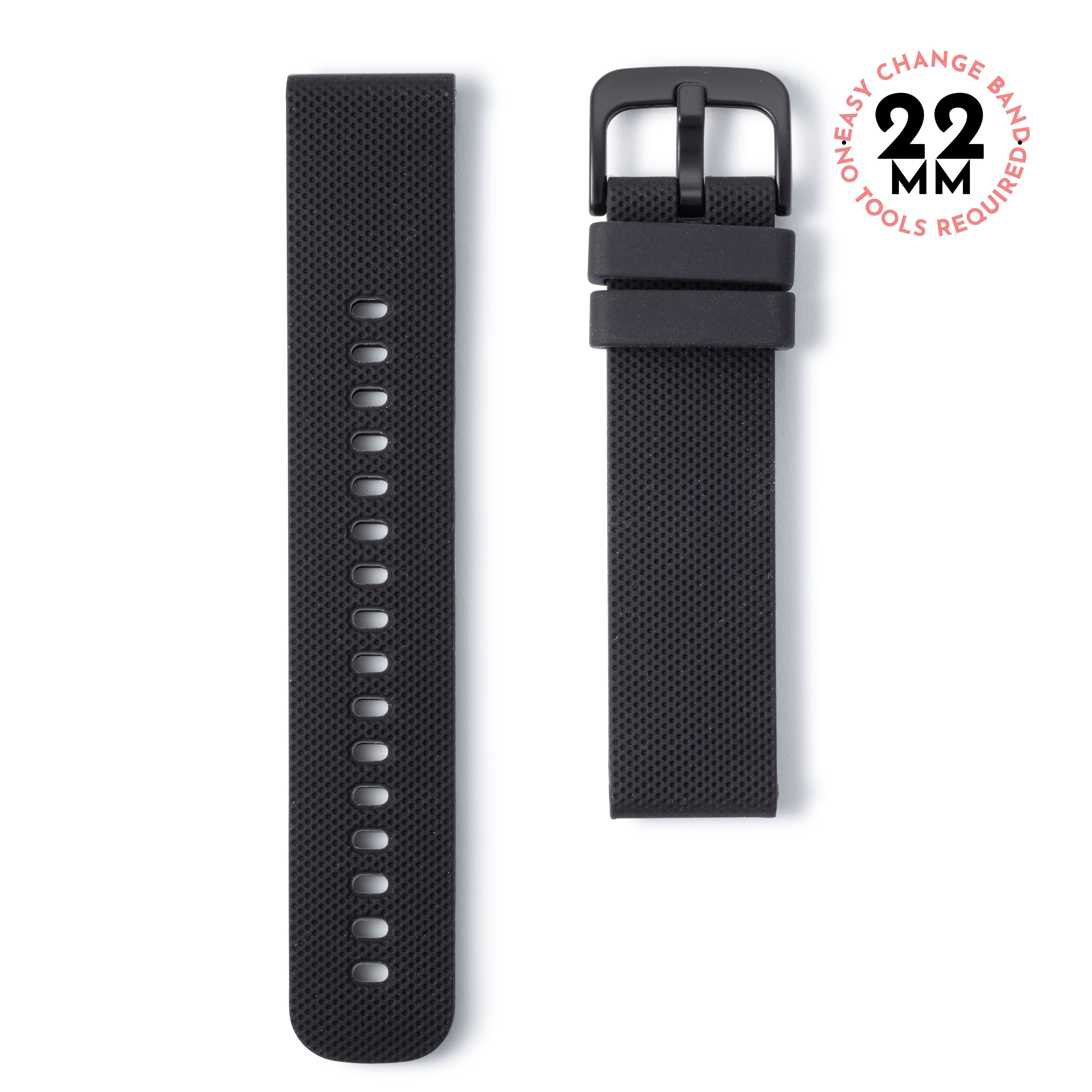 Black Silicone Watch Band