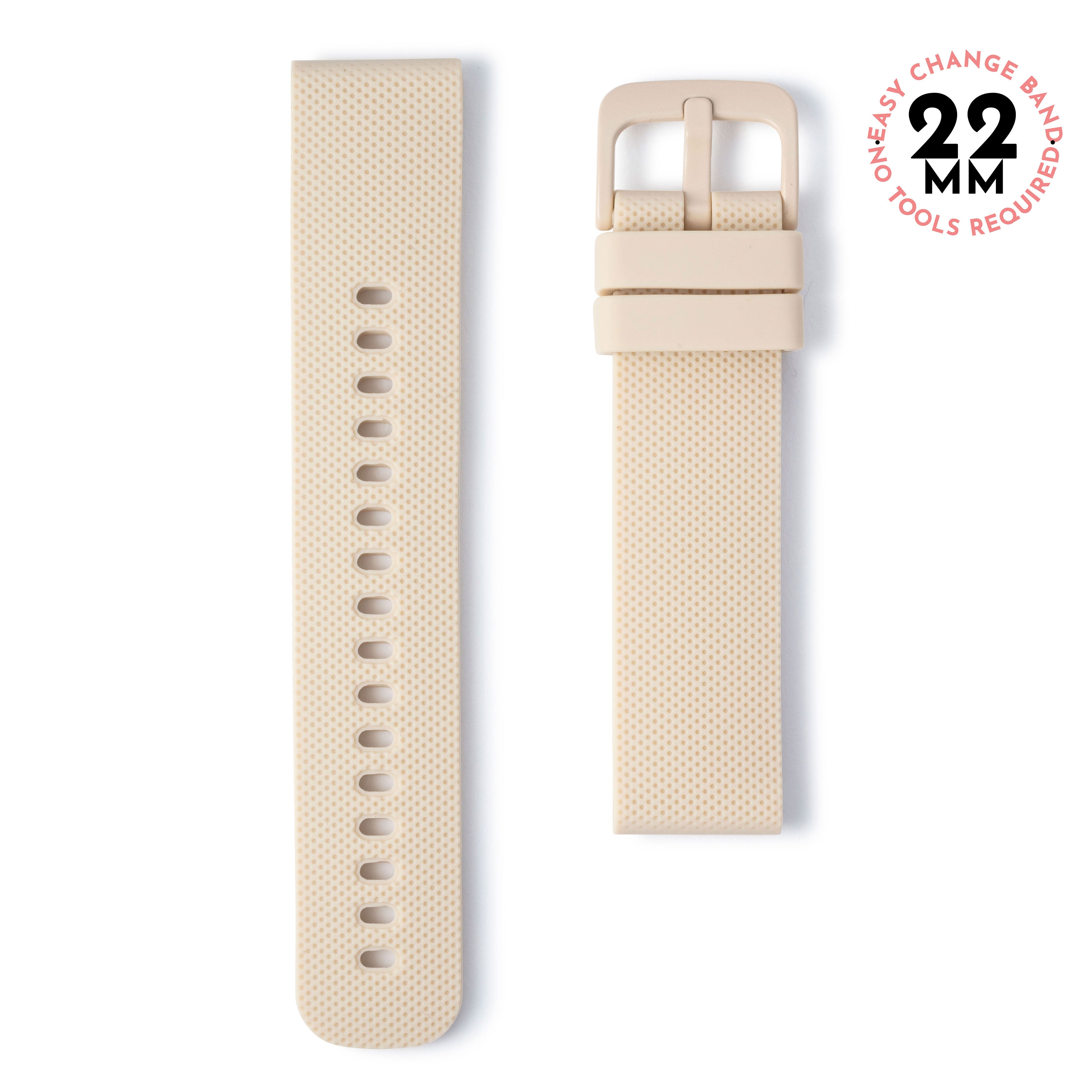 Beige Tan Silicone Watch Band