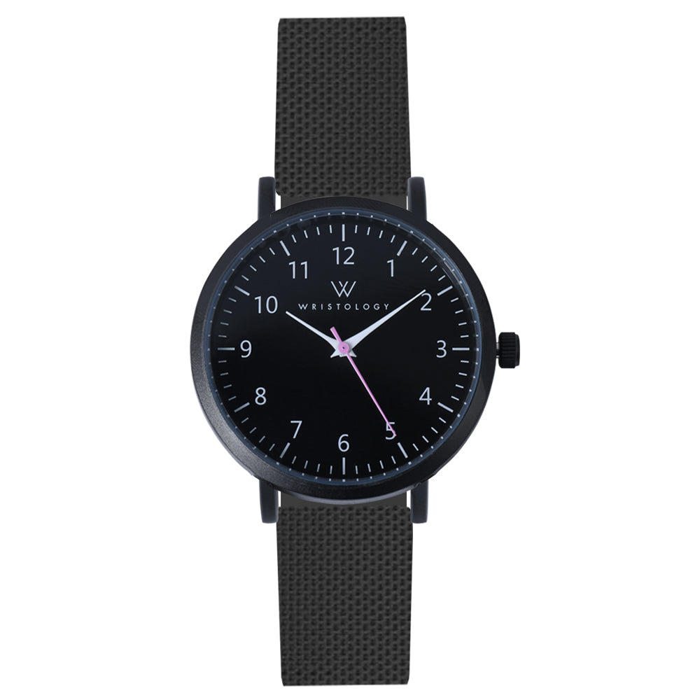 Mini Olivia Black Silicone Nurse Watch