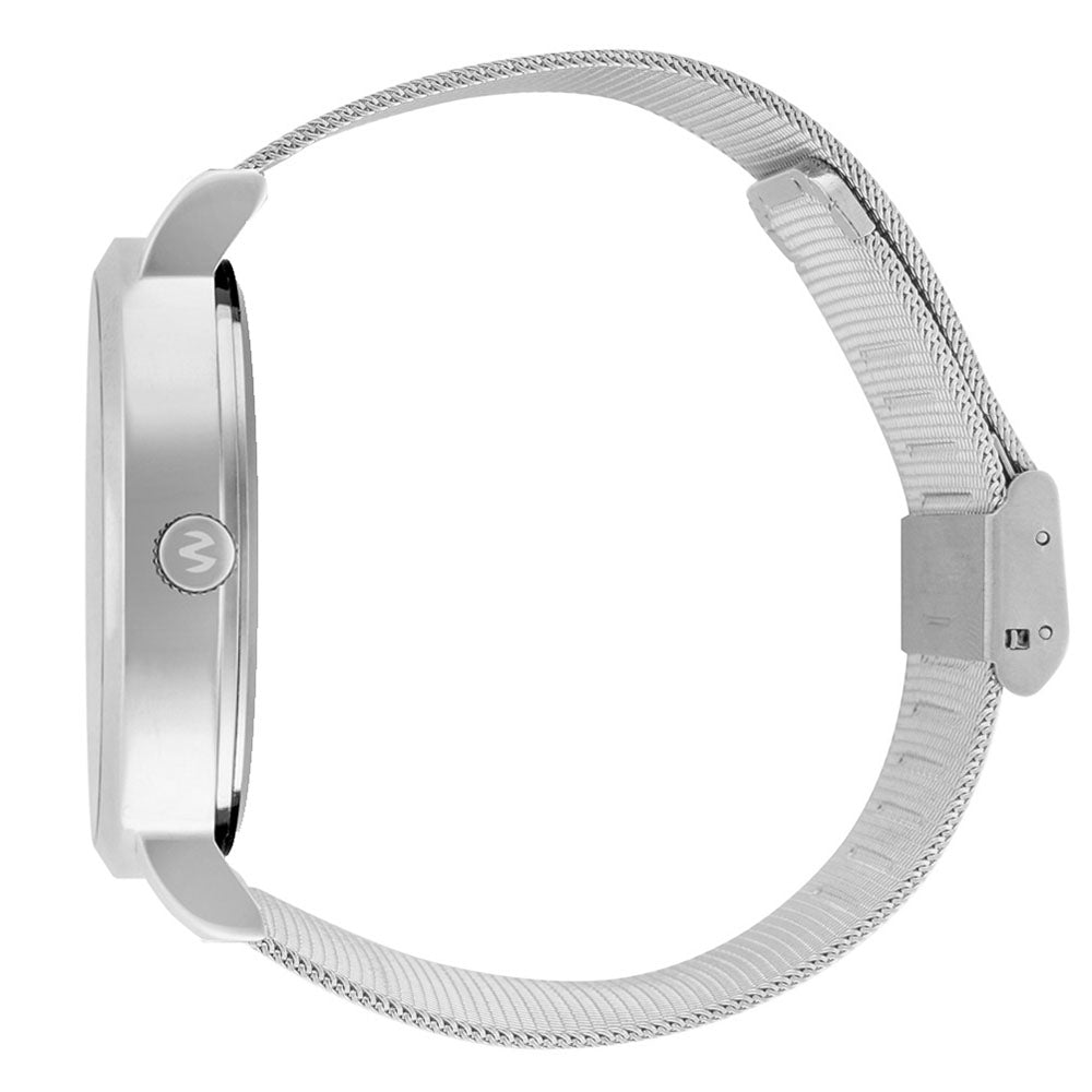 Olivia Silver Crystal Mesh Watch