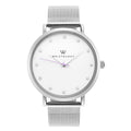 Olivia Silver Crystal Mesh Watch