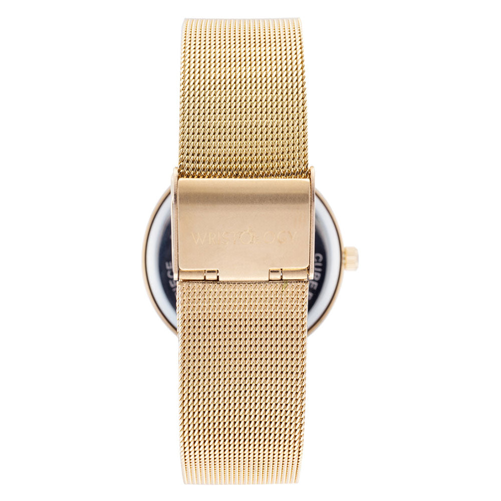 Olivia Gold Crystal Mesh Watch