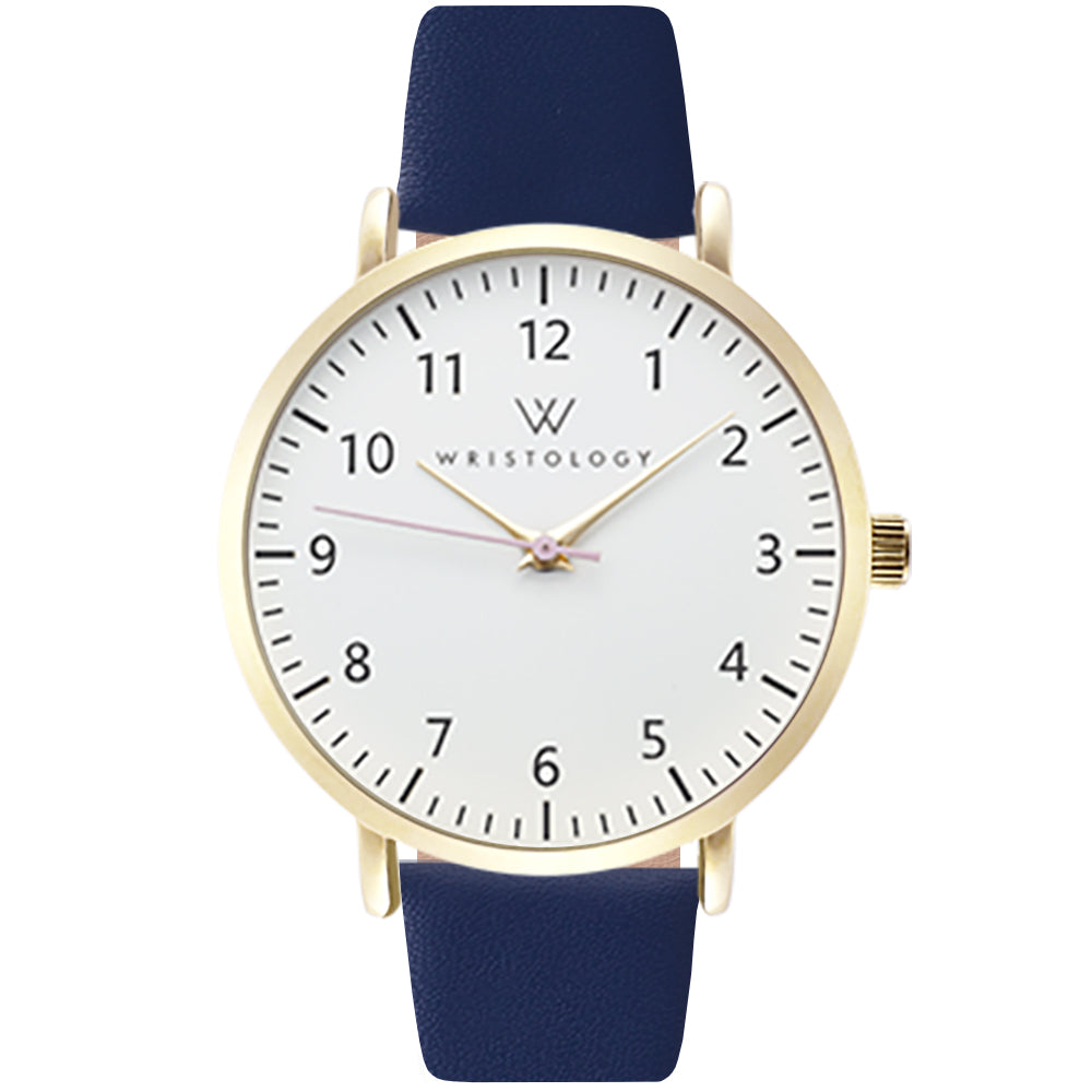 Olivia Gold Numbers Leather Watch