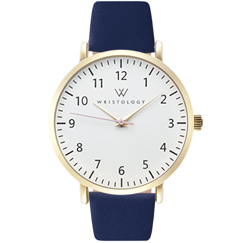 Olivia Gold Numbers Leather Watch