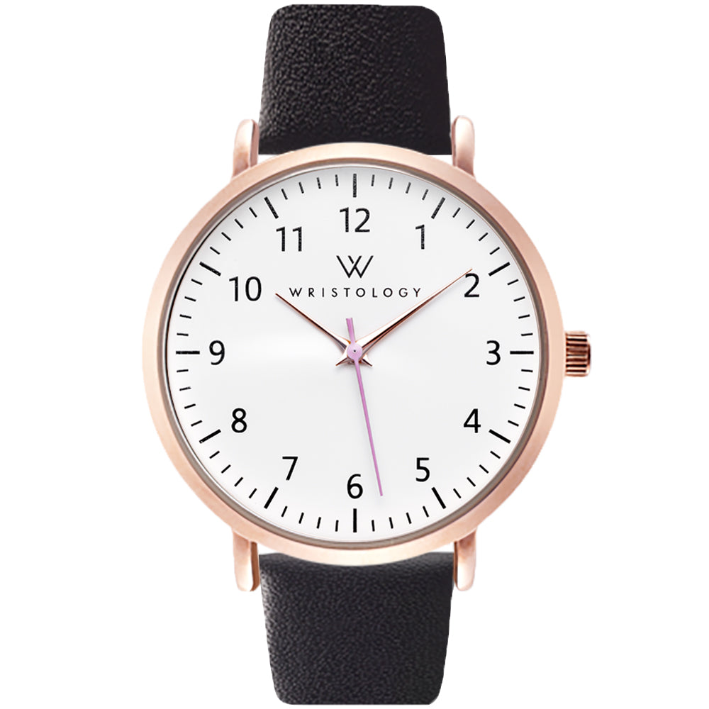 Olivia Rose Gold Numbers Leather Watch