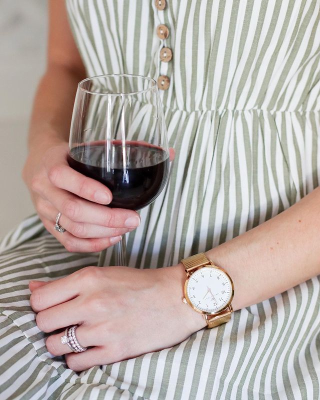 Olivia Gold Numbers Metal Mesh Watch