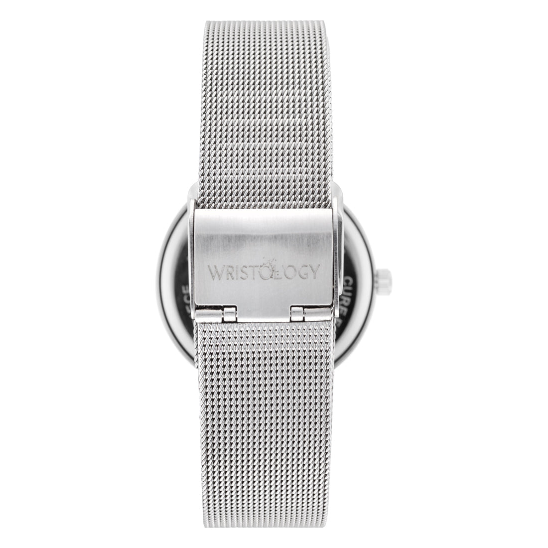 Olivia Silver Numbers Metal Mesh Watch