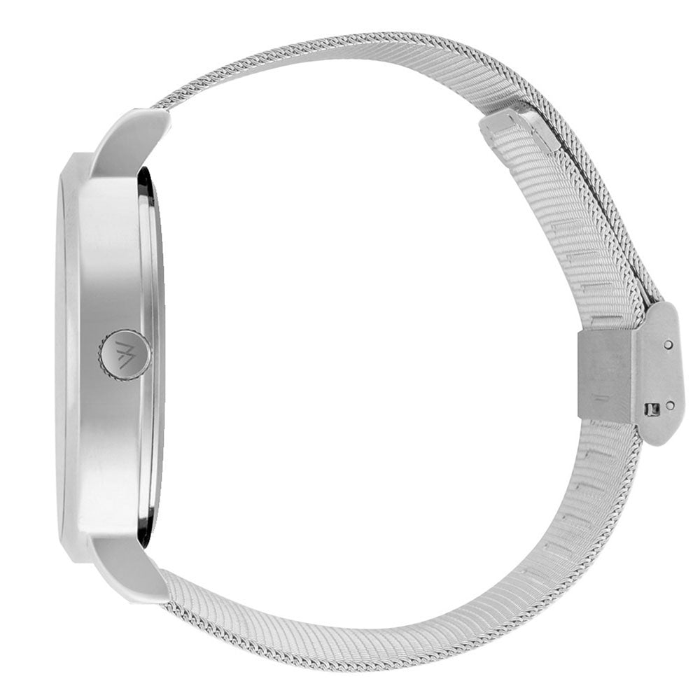 Olivia Silver Numbers Metal Mesh Watch