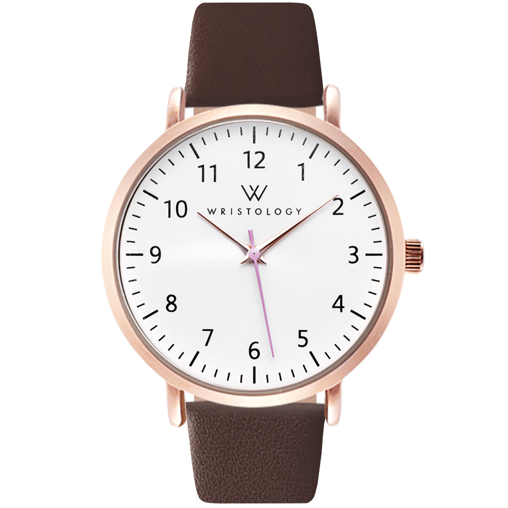Olivia Rose Gold Numbers Leather Watch