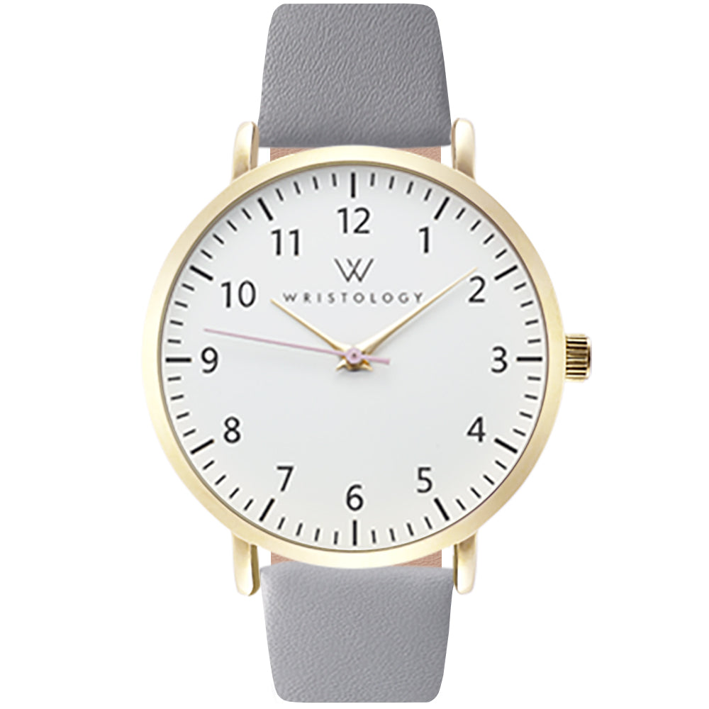 Olivia Gold Numbers Leather Watch