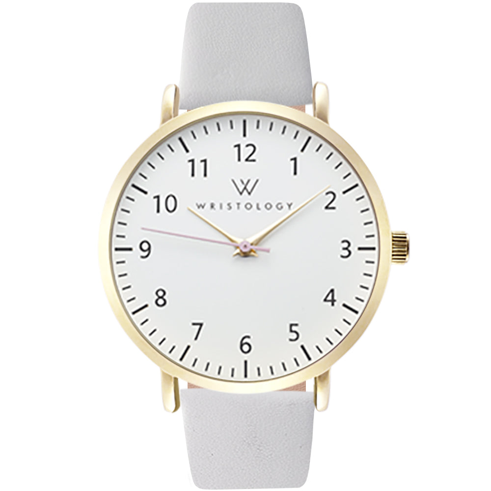 Olivia Gold Numbers Leather Watch