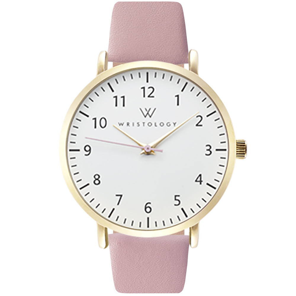 Olivia Gold Numbers Leather Watch