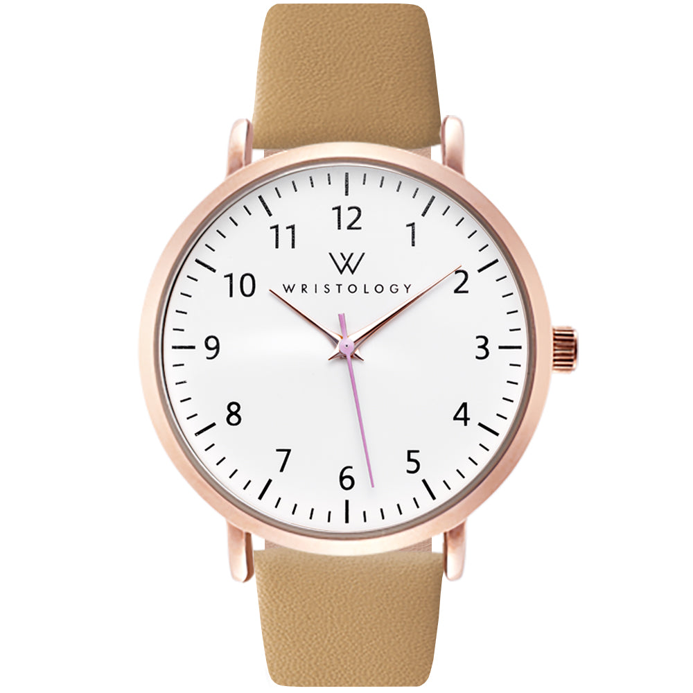 Olivia Rose Gold Numbers Leather Watch