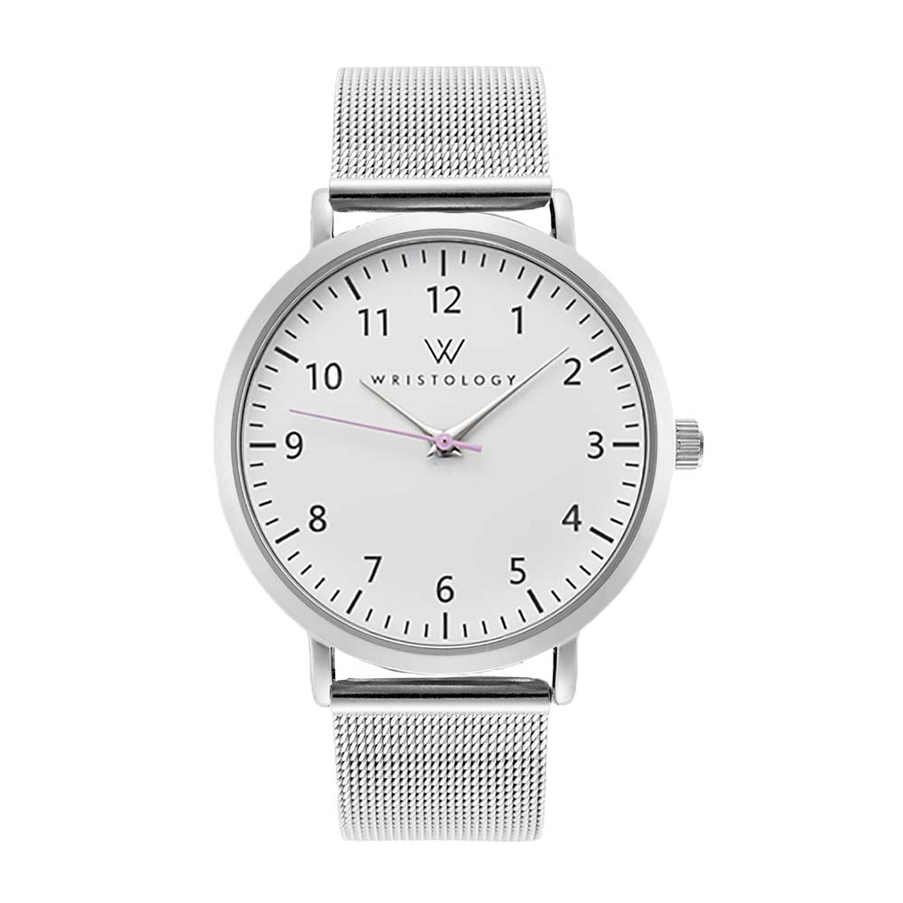 Mini Olivia Silver Metal Mesh Watch