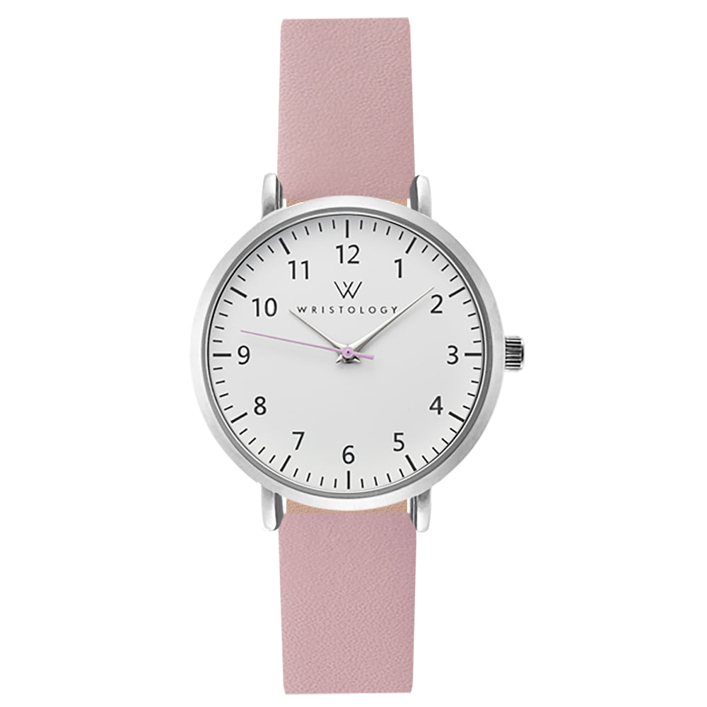 Mini Olivia Silver Leather Watch