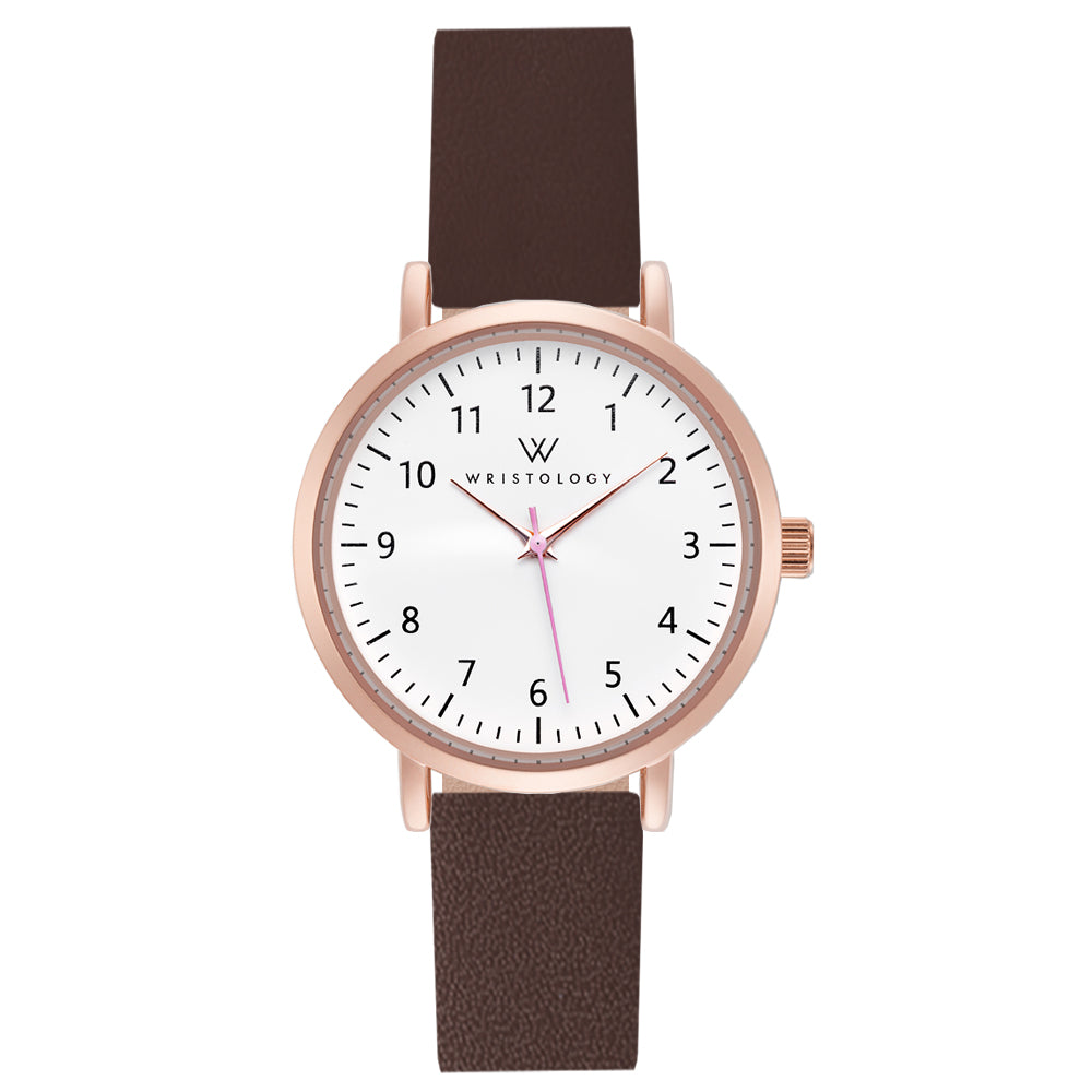 Mini Olivia Rose Gold Leather Watch