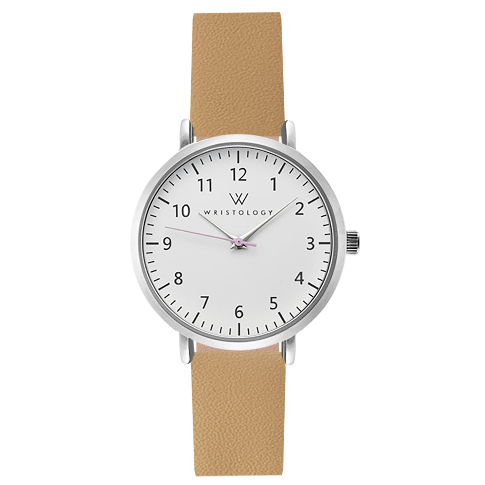Mini Olivia Silver Leather Watch