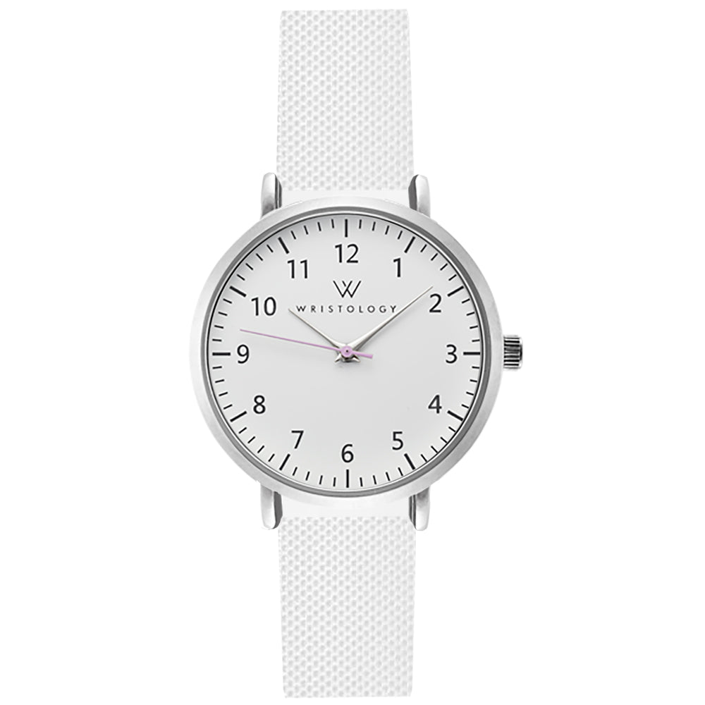 Mini Olivia Silver Silicone Nurse Watch
