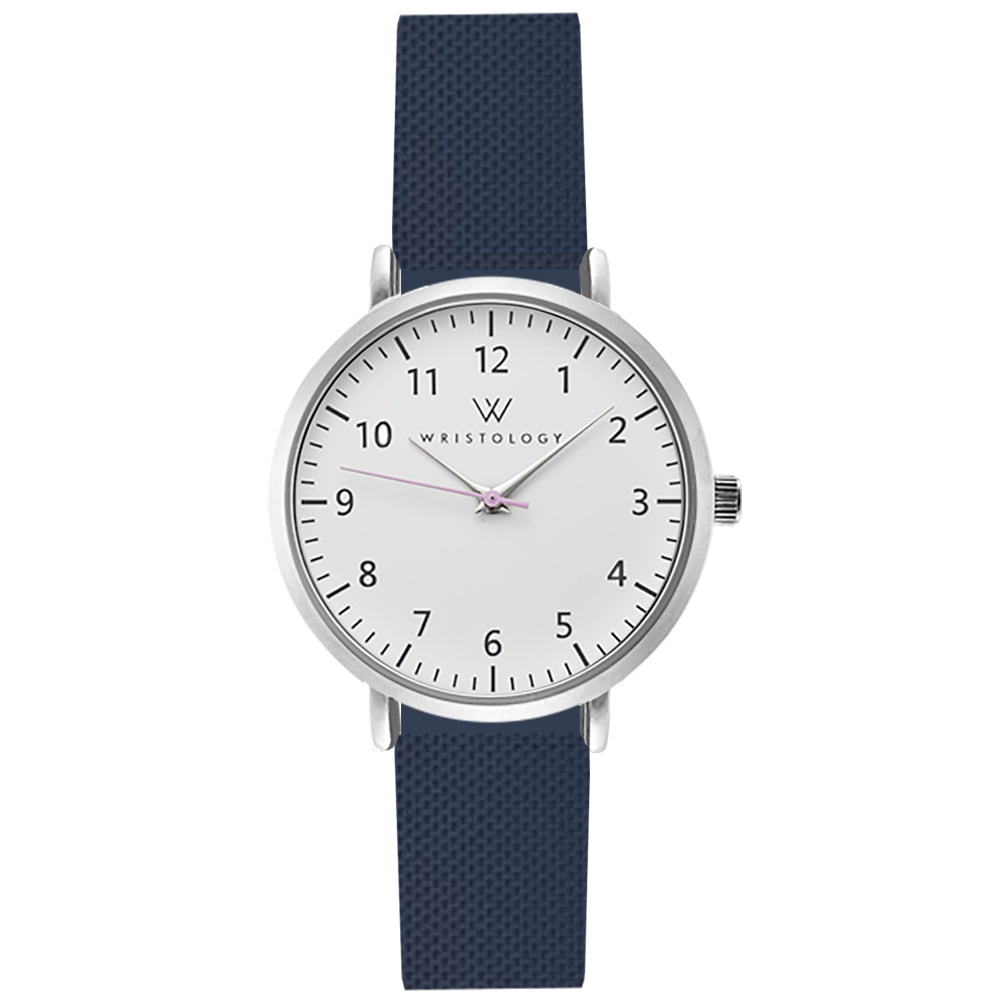 Mini Olivia Silver Silicone Nurse Watch