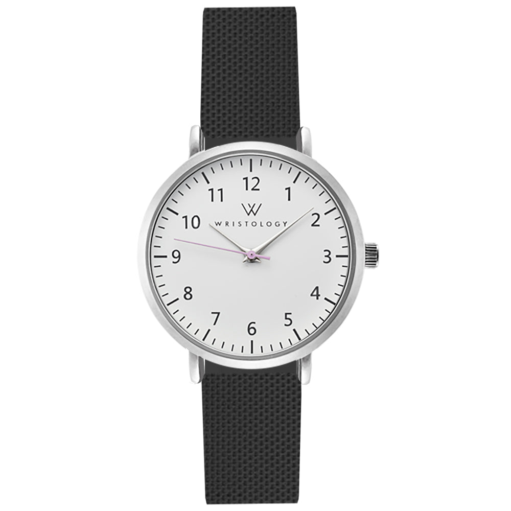 Mini Olivia Silver Silicone Nurse Watch