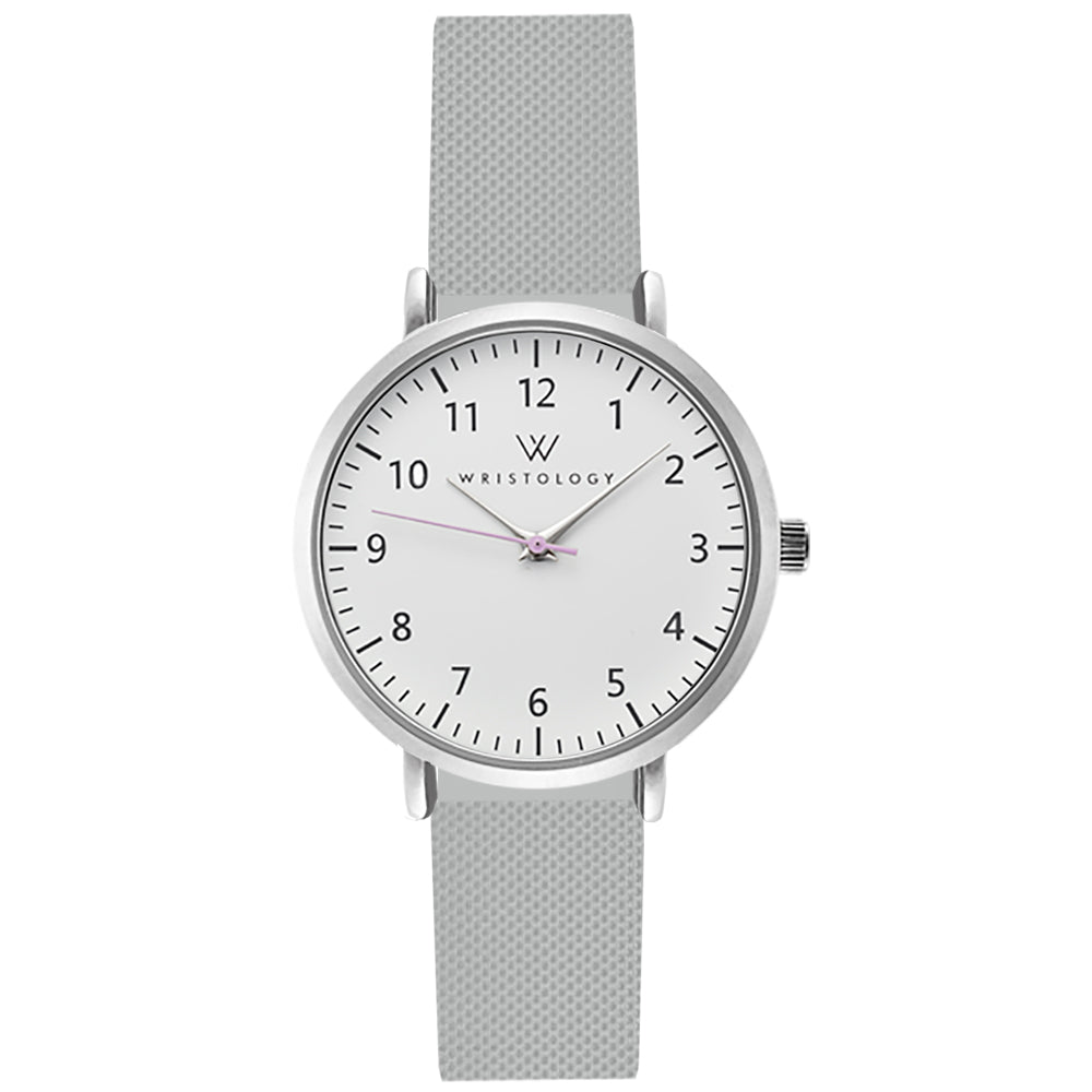 Mini Olivia Silver Silicone Nurse Watch