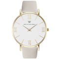 Stella Gold Dial Roman Numeral Leather Watch