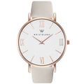 Stella Rose Gold Dial Roman Numeral Leather Watch