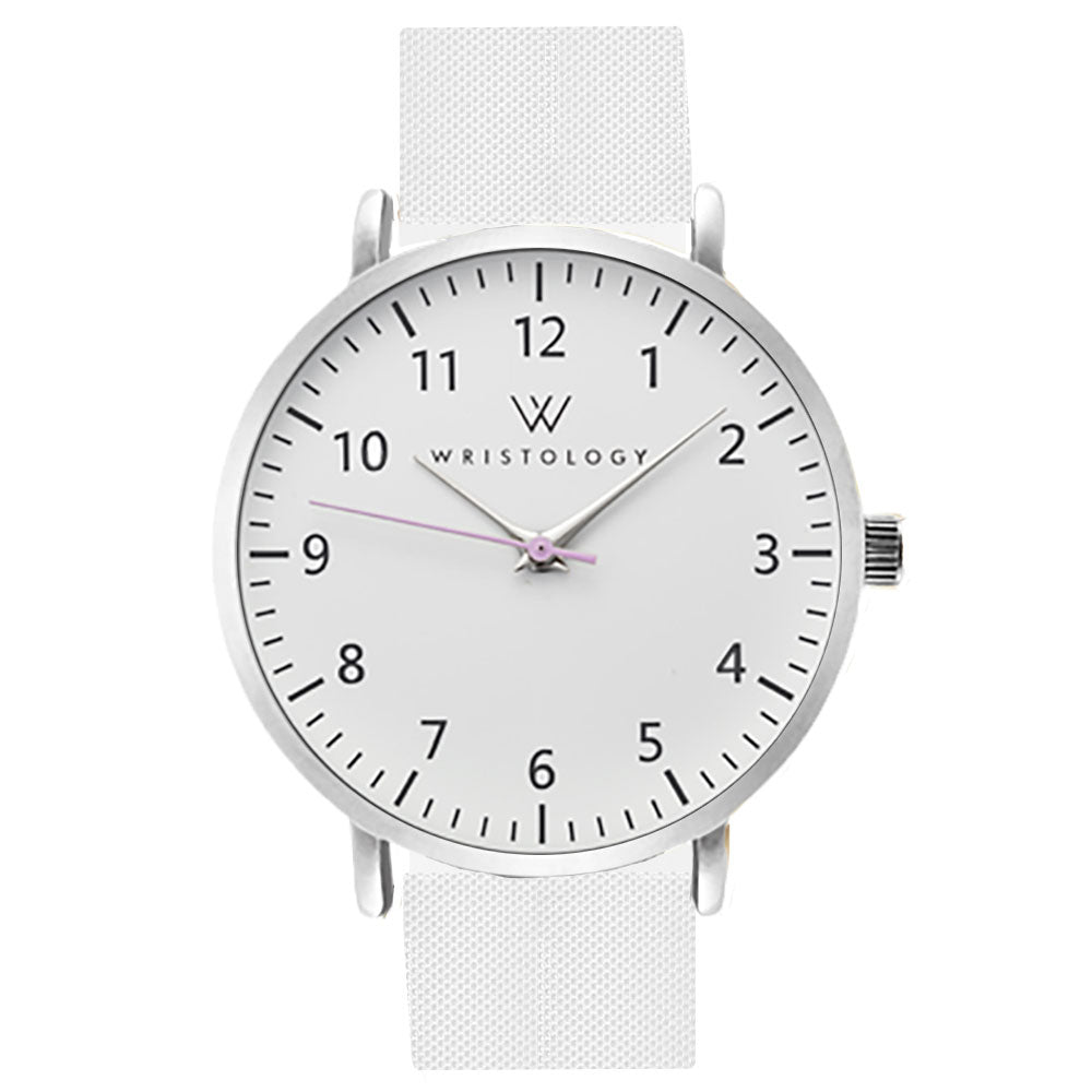 Olivia Silver Silicone Nurse Watch