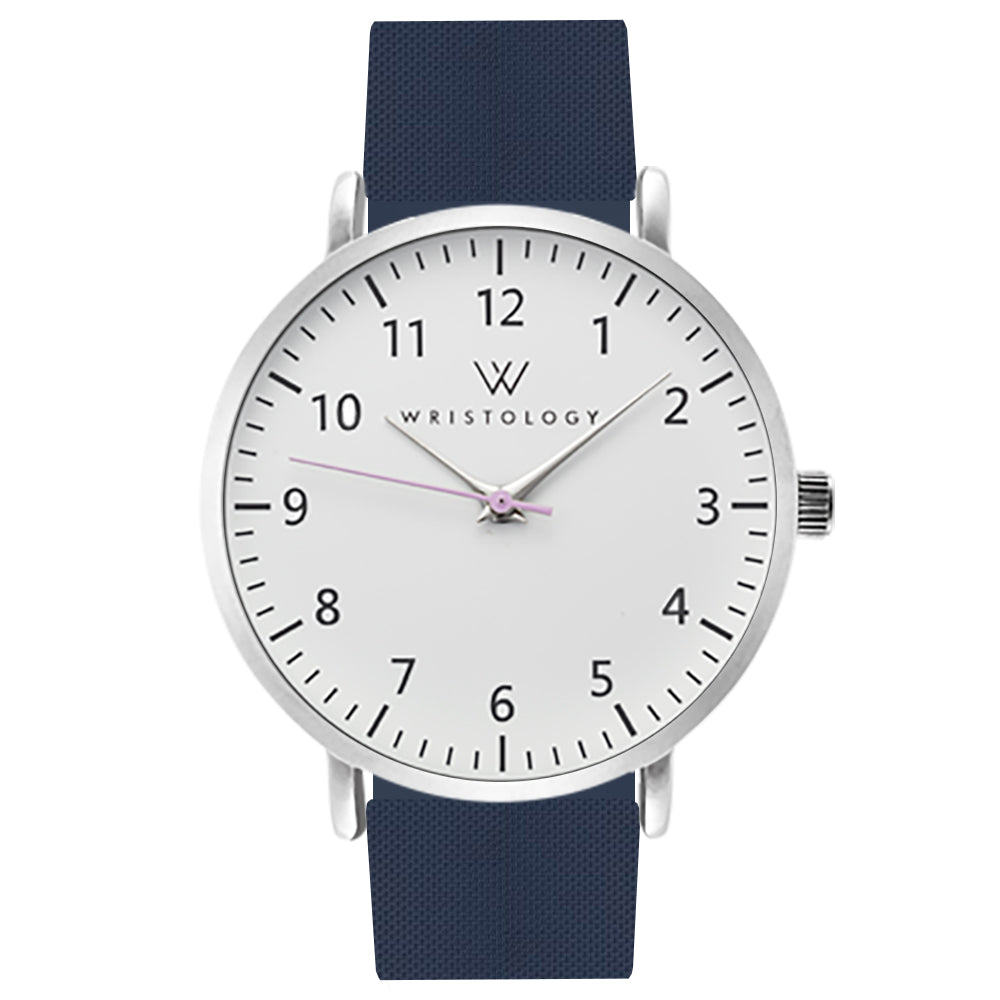 Olivia Silver Silicone Nurse Watch