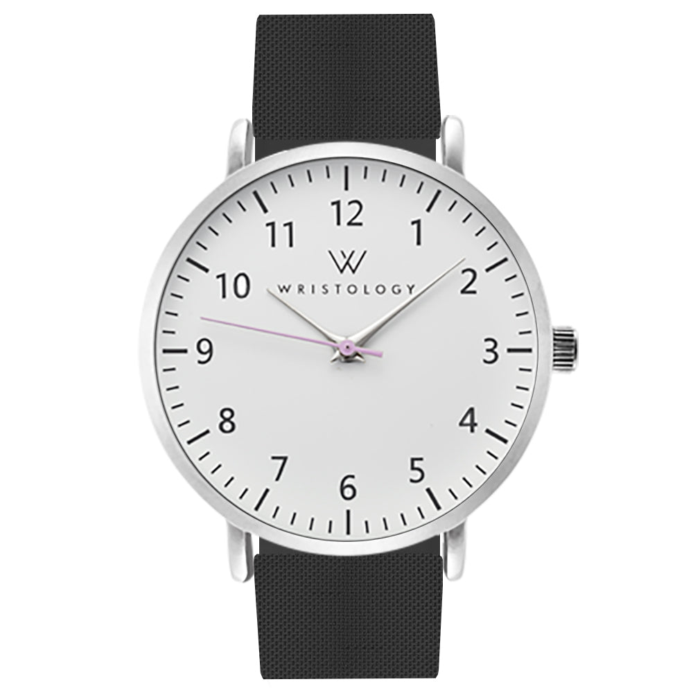 Olivia Silver Silicone Nurse Watch