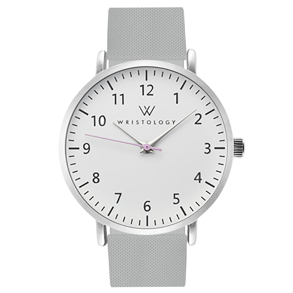 Olivia Silver Silicone Nurse Watch