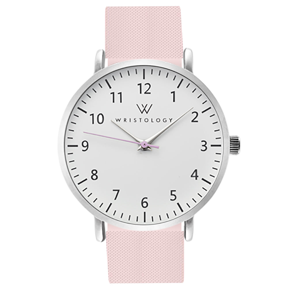 Olivia Silver Silicone Nurse Watch